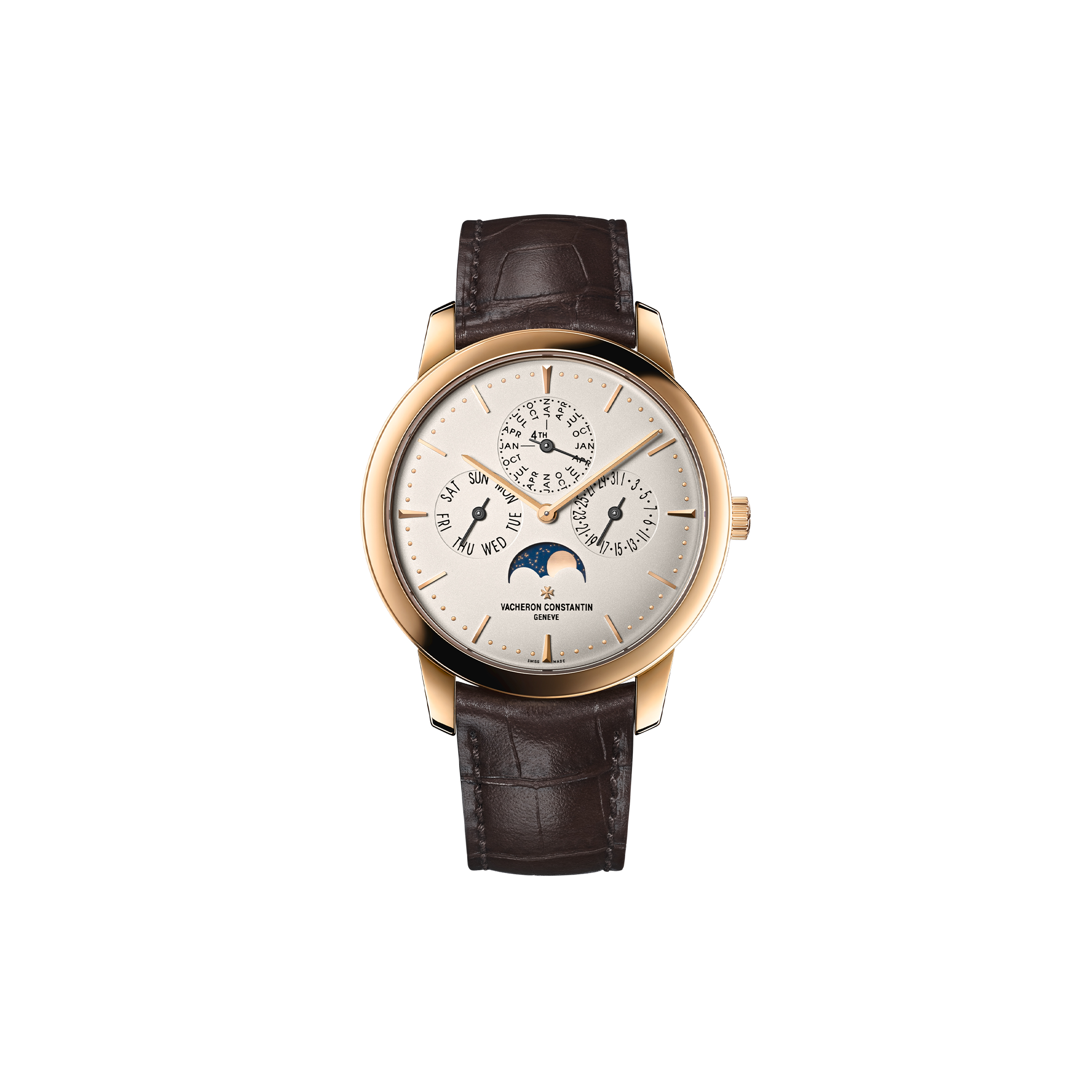 vacheron Co*sta*t*n patrimony perpetual calendar ultra-thin 41 mm pink gold watch 43175/000r-9687